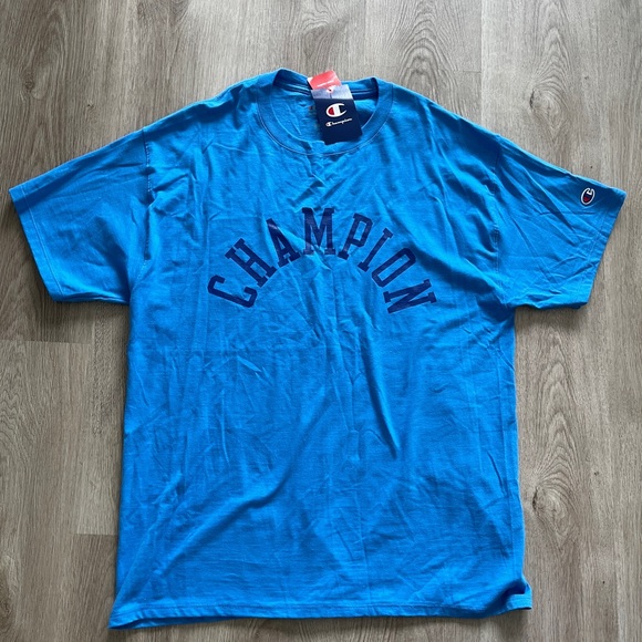 Champion Mens Tee Size Large Blue Logo Graphic Short Sleeve T-Shirt - Picture 7 of 7
